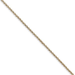 Black Bow Jewelry 1.15mm 14k Yellow Gold Solid Rolo Pendant Chain - 1 of 4