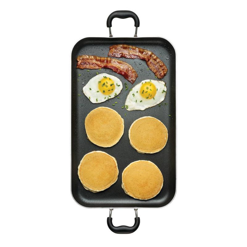 T-fal 18&#34;x11&#34; Double Burner Griddle, Nonstick Cookware Black, 3 of 5