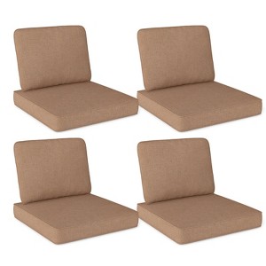 Costway 2/4/6-Pack 24" x 24" Deep Seat Cushion & Back Pillow with Removable Covers Outdoor Brown/Navy/Gray/Black - 1 of 4