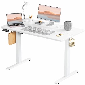 Lyngins Ergonomic Standing Desk with T-Shaped Metal Bracket, Height-Adjustable Office Desk, Modern Computer Desk for Home Office/Gaming/Study - 1 of 4
