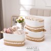 Aoibox Large Boho Cotton Rope Storage Baskets with Heavy Tassels for Shelves Organizing Toys Clothes 2 Pack Woven Bins - 2 of 4