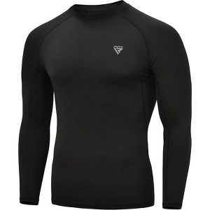 RDX Sports T15 Long Sleeve Black Rash Guard Professional Grade Training and Competition Shirt for Martial Arts, Wrestling, and Combat Sports - 1 of 1