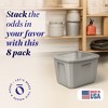 HOMZ Stackable and Nestable Heavy Duty Plastic Storage Container with 4 Way Handles - 2 of 4