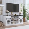 Modern TV Stand for TVs up to 75'', 66" Wood Entertainment Center with 2 Drawers & Power Outlet, Media Console Table for Living Room - 3 of 4