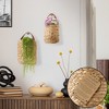Casafield Set of 2 Wall Hanging Baskets with Handles (Small and Large) - Natural Water Hyacinth, Woven Boho Plant and Flower Storage Pots - 2 of 4