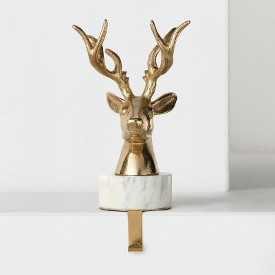Stocking Holder Brass Marble Deer - Wondershop™