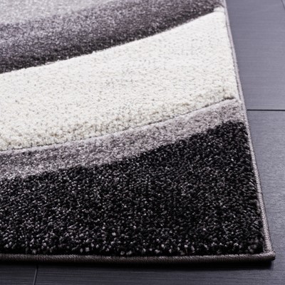 Grey and Ivory Mid-Century Modern Abstract Area Rug
