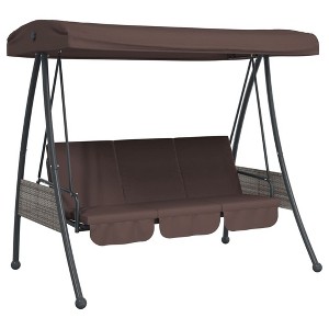 vidaXL Garden Swing Bench Coffee Brown - 1 of 1