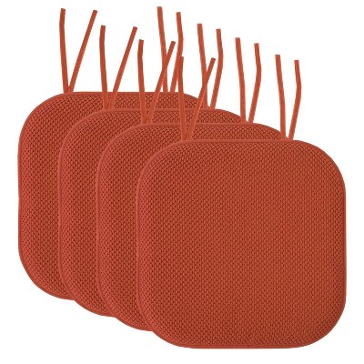 Honeycomb Memory Foam Non-Slip 16" x 16" Chair Cushion Pad with Ties by Sweet Home Collection®