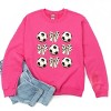 Simply Sage Market Soccer Ball Bows Stacked Sweatshirt - 3 of 4