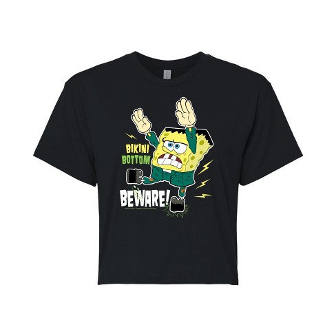 Women's - SpongeBob SquarePants - Bikini Bottom Beware Cropped Graphic T-Shirt - image 1 of 4