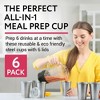 Impresa 6-Pack Stainless Steel Meal Prep Cups, Freezable Juice & Smoothie Jars with Lids, Convenient Smoothie Cups to Go - 2 of 4