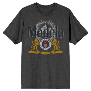 Modelo Beer Logo Crest Mens Charcoal Heather Graphic Tee - 1 of 3
