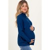 Pinkblush Navy Mock Neck Exposed Seam Maternity Sweater - 3 of 4