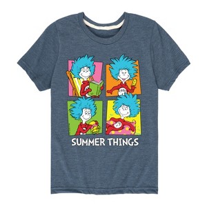 Boys' - Dr. Seuss - Summer Things Grid Short Sleeve Graphic T-Shirt - 1 of 4