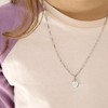 Girls' Small Round Pendant Paper Clip Chain 14" Sterling Silver Necklace - In Season Jewelry - 3 of 4