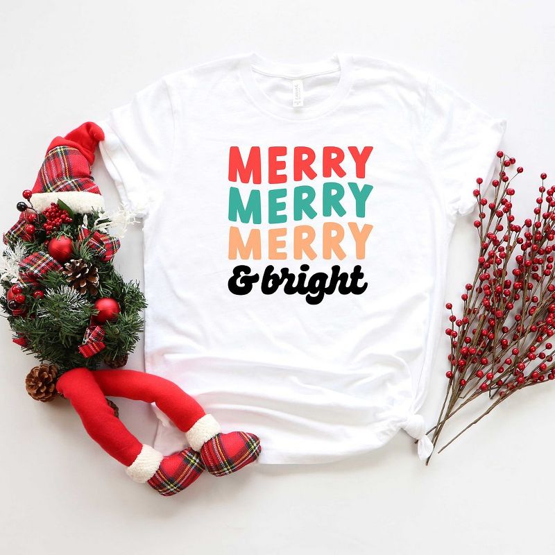 The Juniper Shop Merry And Bright Stacked Youth Short Sleeve Tee, 2 of 3