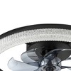 Airsurfer 19" Enclosed Ceiling Fan with Color-Changing LED Light, Black with Blue-Gray Blades, 7-Blade Fandelier, Remote Included - 3 of 4