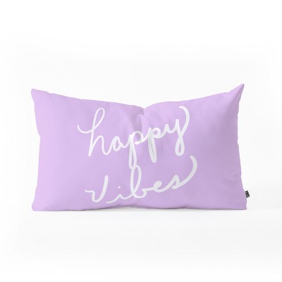 Lisa Argyropoulos Happy Vibes Lavender Lumbar Throw Pillow Purple - Deny Designs