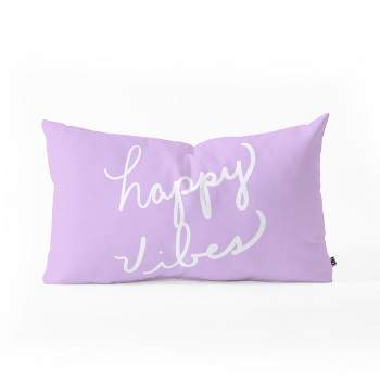 Lisa Argyropoulos Happy Vibes Lavender Lumbar Throw Pillow Purple - Deny Designs