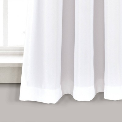 White and Navy Floral Room Darkening Curtain Panels, 52" x 63"