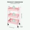 JIONJOY 3 Tier Utility Rolling Cart, Premium Metal Mobile Storage Cart with Lockable Wheels, Ultimate Organizer for Every Room in the House - 3 of 4