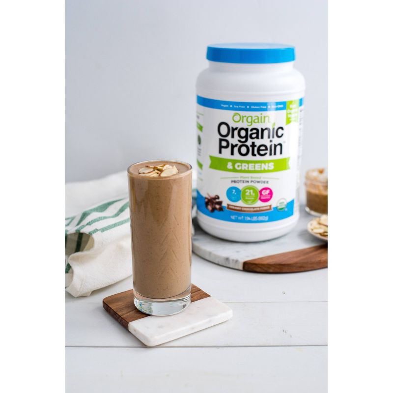 Orgain Organic Vegan Protein &#38; Greens Plant Based Powder - Creamy Chocolate Fudge - 31oz, 5 of 6