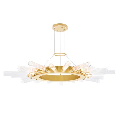 CWI Lighting Collar 21 Light Chandelier With Satin Gold Finish