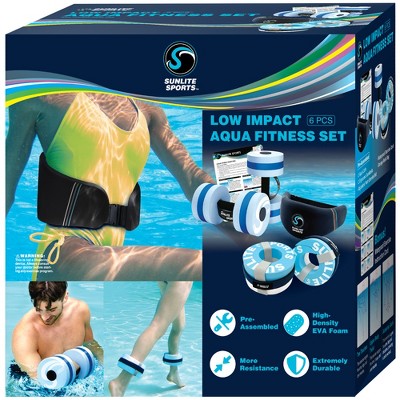 Sunlite Sports Water Workout Combo Set, High Density Water Weight, Swim Belt, Soft Padded, Water Aerobics, Aqua Therapy, Pool Fitness, Water Exercise