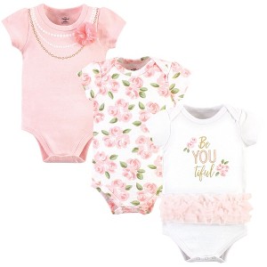 Little Treasure Baby Girl Cotton Bodysuits 3pk, Beyoutiful - 1 of 1