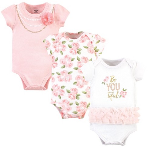 Little Treasure Baby Girl Cotton Bodysuits 3pk, Beyoutiful - image 1 of 1