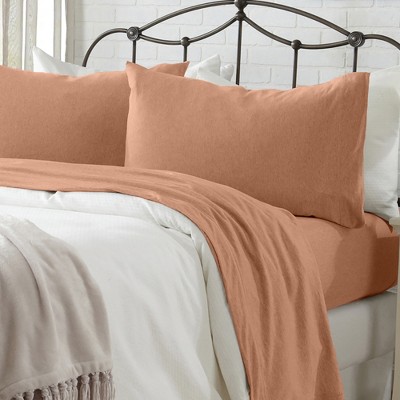 Ultra-Soft Cotton Heathered Melange Jersey Knit Sheet Set - Great Bay Home
