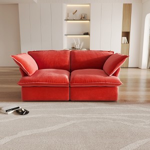 WJShome Sectional Couches for living room,82.66" Cloud Modular Sectional Sofa, Velvet Deep Couch,Cushion Covers Removable,LoveSofa - 1 of 4