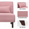 SEVOBAL Modern Upholstered Chair, Corduroy Reading Comfy Single, Robust Build Accent Armless Stripe Chair with Wooden Leg, Pink, 29.53"*31.5"*32.68" - 4 of 4