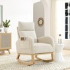CAVINAS Upholstered Accent Chair with High Backrest,Modern Rocking Chairs with Two Side Pockets for Bedroom,Reading Room - 4 of 4