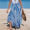 Women's Navy Abstract Smocked Waist Midi Skirt -Cupshe - 2 of 4