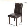 FONTOI Dining Chairs, Armless Dining Chairs, Upholstered Dining Chairs with Nailhead Trim and Wood Legs, Black, 14.17"*36.61"*16.14" - 2 of 4