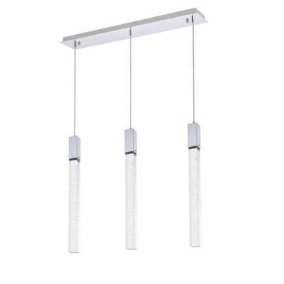 Chrome Glass LED Modern Adjustable Pendant Light