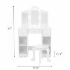 Kids Vanity Table and Chair Set, Girls Vanity with Tri-Folding Mirror, Light, Stool & Drawer, 2 in 1 Wooden Princess Makeup Desk - 2 of 4
