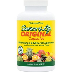NaturesPlus Source Of Life Multi-Vitamin & Mineral 180 Veg Capsules - 1 of 3