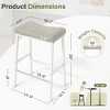 Arceso Counter Height Bar Stools Set of 4, Barstools with Thick PU Leather Saddle Seat & Metal Legs,24Inch Kitchen Counter Stools - 3 of 4
