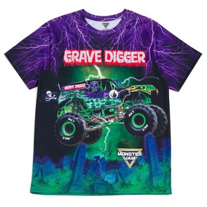 Monster Jam Grave Digger El Toro Loco Megalodon Truck Adult T-Shirt - 1 of 4