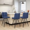 Bekrvio 26" Swivel Counter Height Bar Stools Set of 1/2/3/4, Faux Leather or Velvet Upholstered with V-Shaped Metal Base for Kitchen Island - 4 of 4