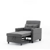 Futon Convertible Pull-Out Armchair Bed with 3-in-1 Function, USB Ports, Adjustable Backrest and Built-in Cup Holders - 2 of 4