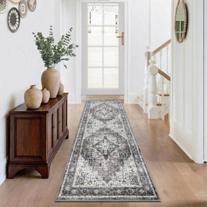 coucheta Multi-size Washable Vintage Area Rug for Living Room, Foldable Soft Stain Resistant Non Slip Low Pile Carpet, for Bedroom, Dining, Office - 1 of 4