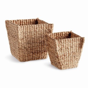 Plum & Post Water Hyacinth Tapered Baskets Set Of 2 - 1 of 4