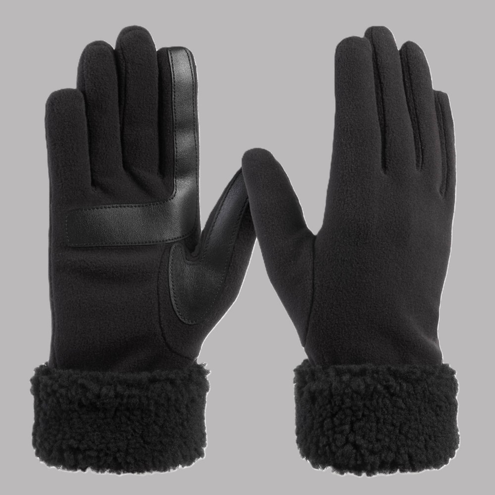 Isotoner Recycled Fleece Glove with Berber Cuff