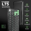 MaseiKar L75 Low Profile Wireless Mechanical Keyboard,75% Portable,Bluetooth/Type-C/2.4G,Gasket Structure,Custom RGB Backlit(Black, Red Switch) - 2 of 4