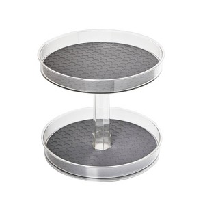 Tovolo HEXA 2-Tier Lazy Susan: Clear Plastic Table Organizer, Hand Wash, 2 Layer Kitchen Storage, 11.75" Width - 1 of 3