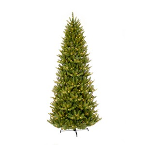 Puleo 6.5ft Pre-lit Artificial Christmas Tree Forest Fir: Hinged Branches, 350 Clear Lights, Indoor Use, Includes Stand - 1 of 3